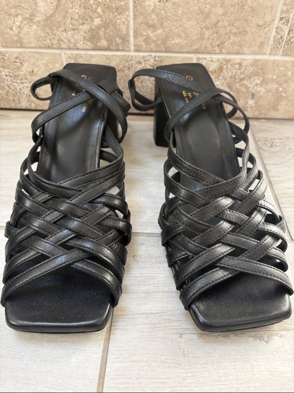 Seychelles Women's Strappy Woven Block Heel Sandals Size 9